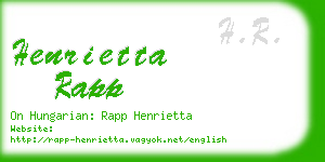 henrietta rapp business card